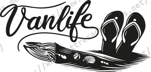 Sticker Vanlife Tongs & Plage